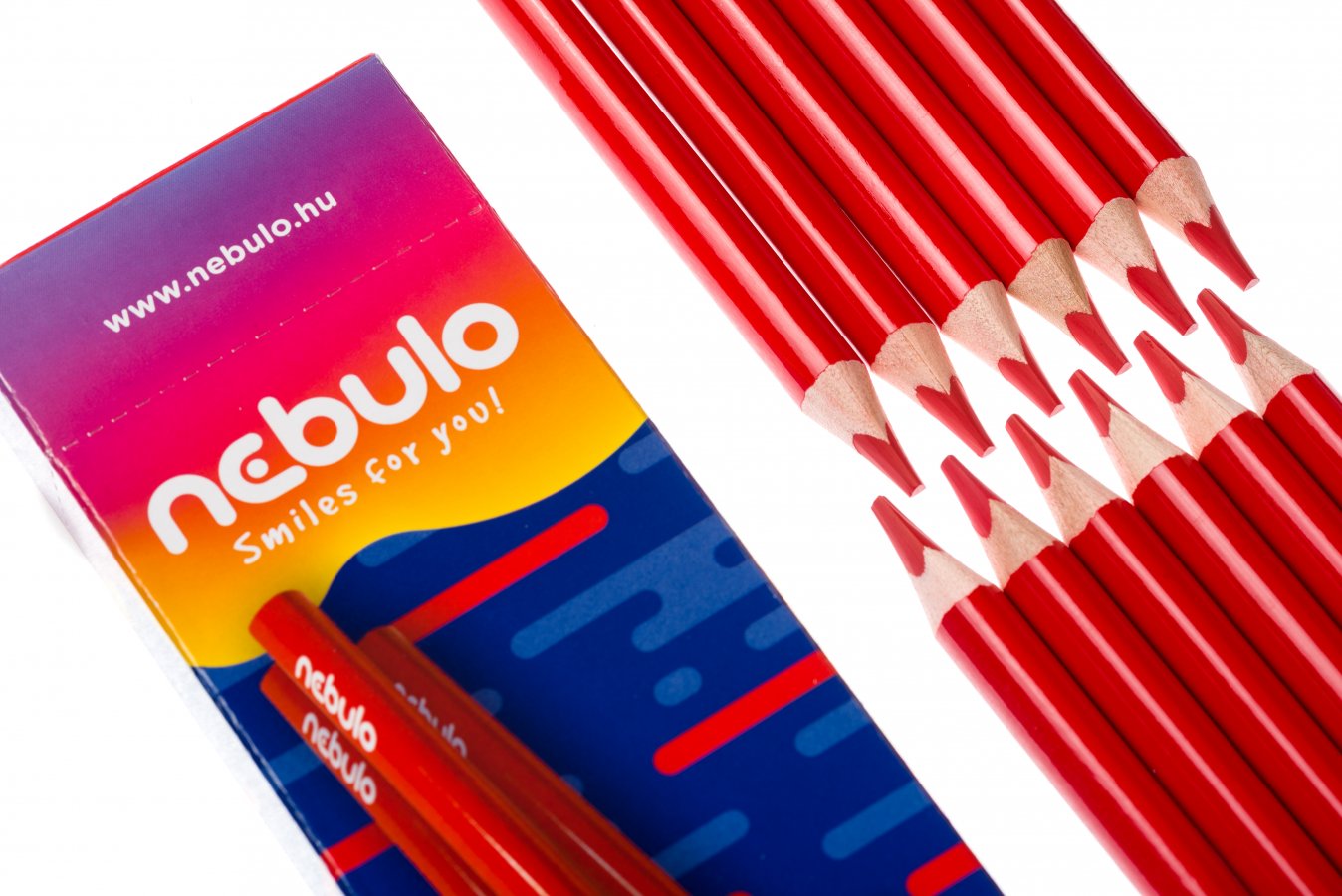 Nebulo цветен молив, червен, триъгълен