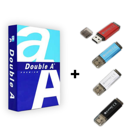 25 пакета Копирна х-я Double A Premium А4+Флаш памет Platinet 32GB