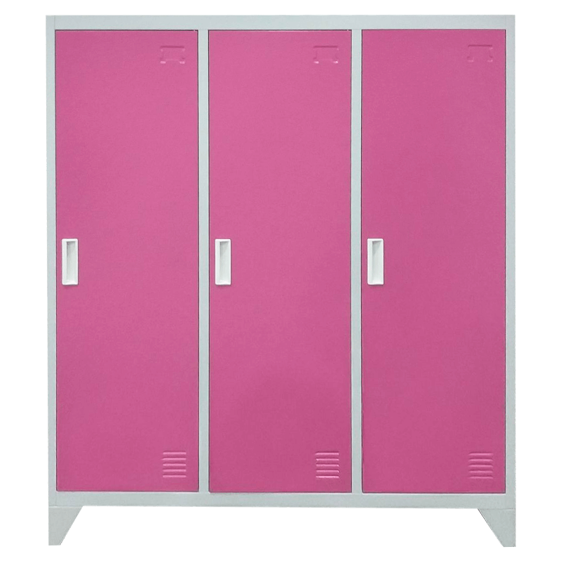 Метален гардероб розово-сив 120/40/120см