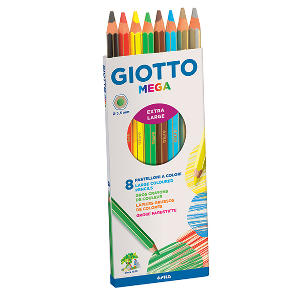 Цветни моливи Giotto Mega 8 цвята