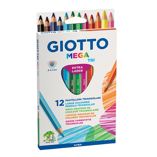 Цветни моливи Giotto MegaTri 12 цвята