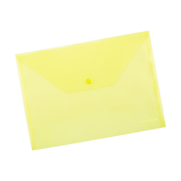 Папка джоб с копче Office Point А4 прозрачно-жълт цвят