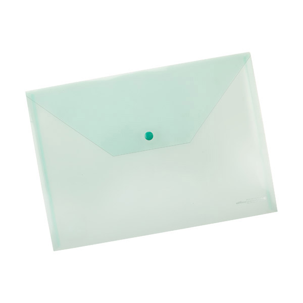 Папка джоб с копче Office Point А4 прозрачно-зелен цвят