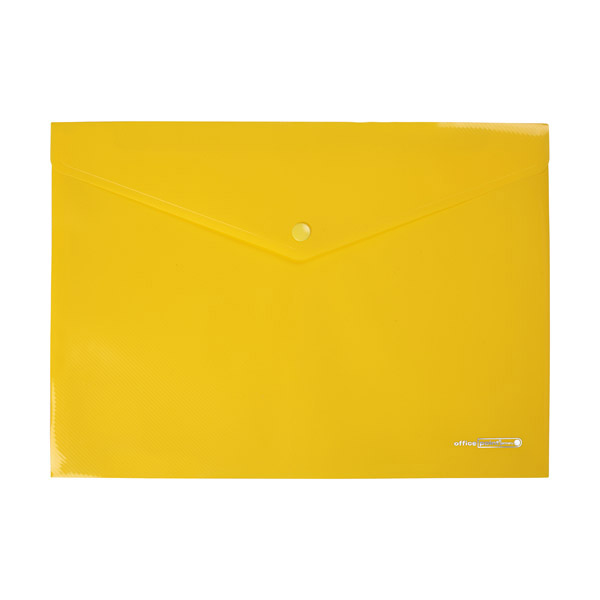 Папка джоб с копче Office Point De Luxe А4 жълт