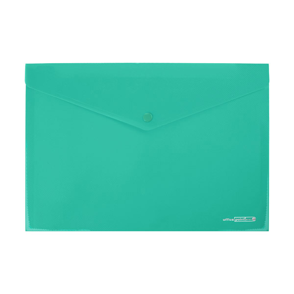 Папка джоб с копче Office Point De Luxe А4 зелен