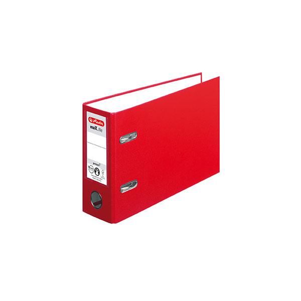 Класьор Herlitz Max File със сменяем етикет, А5, цвят червен
