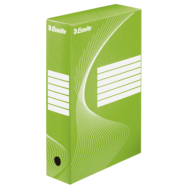 Архивна кутия Esselte, 350х250х80мм., велпапе,  зелен