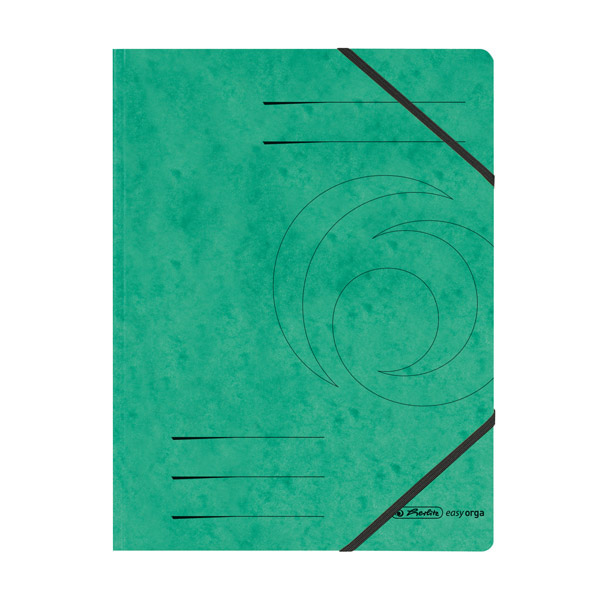 Папка картонена с ластик Herlitz Colorspan А4  зелен