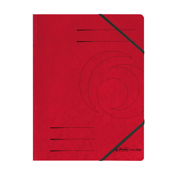 Папка картонена с ластик Herlitz Colorspan А4 червен