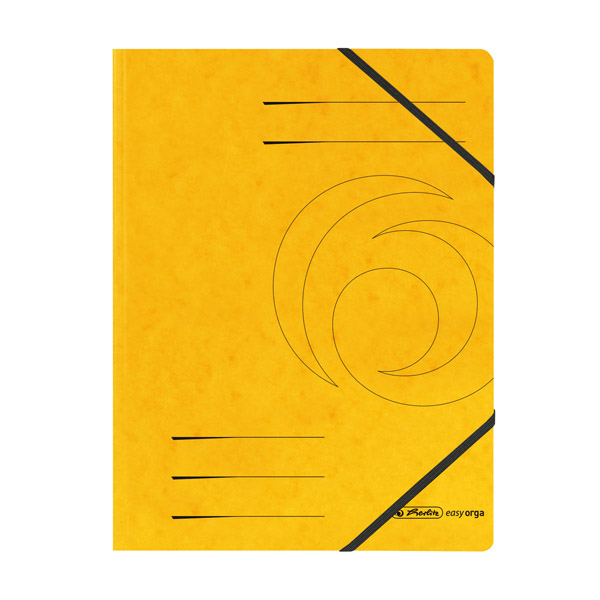 Папка картонена с ластик Herlitz Colorspan А4 жълт