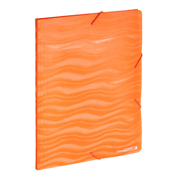 Папка с три капака и ластик Office Point Wave А4 оранжев