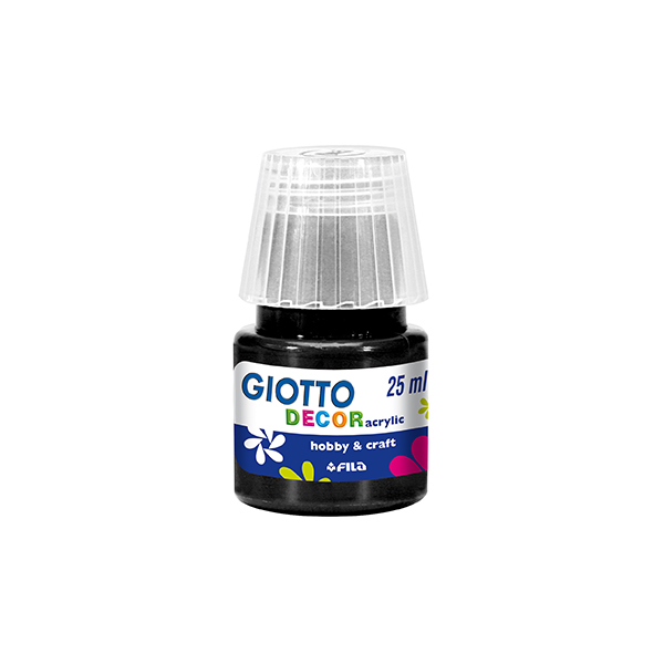 Водна боя за декориране Giotto Acrylic Decor за керамика/глина/порцелан, 25мл., Черен