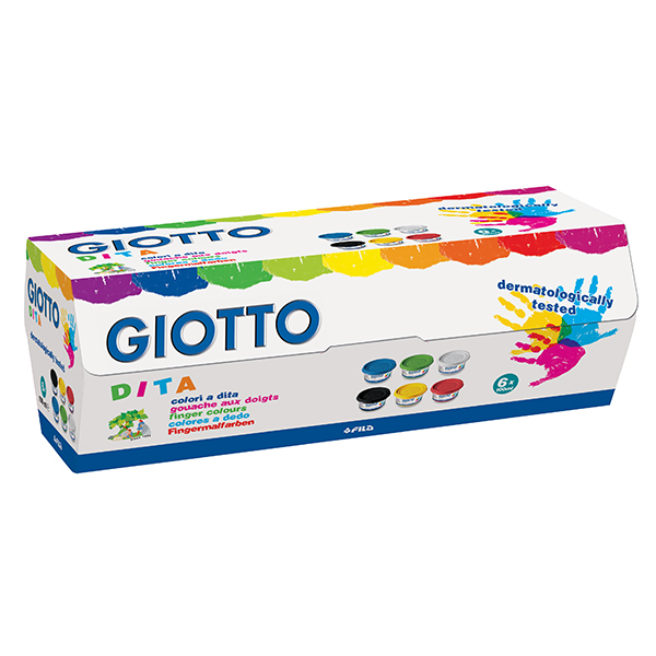 Водна боя за рисуване с пръсти Giotto Dita Finger 6 цвята 100 мл