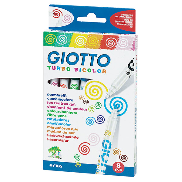 Флумастери Giotto Turbo Bicolor 8 цвята