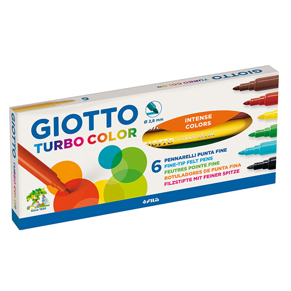 Флумастери Giotto Turbo Color 6 цвята