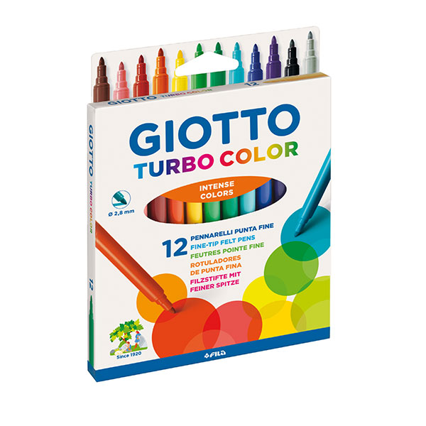 Флумастери Giotto Turbo Color 12 цвята
