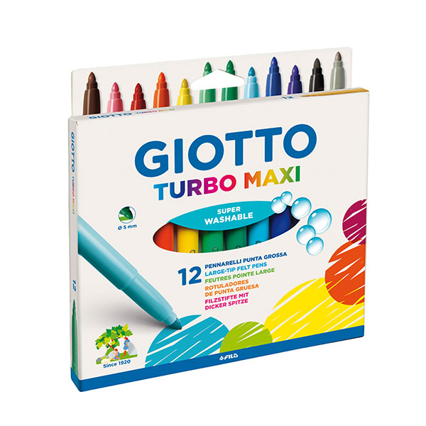 Флумастери Giotto Turbo Maxi 12 цвята