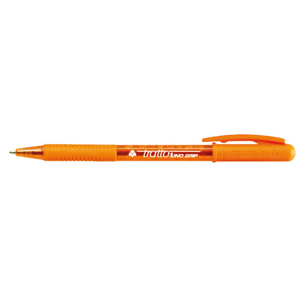 Автоматична химикалка Tratto 1 Grip обикновено мастило,1мм.връх оранжев