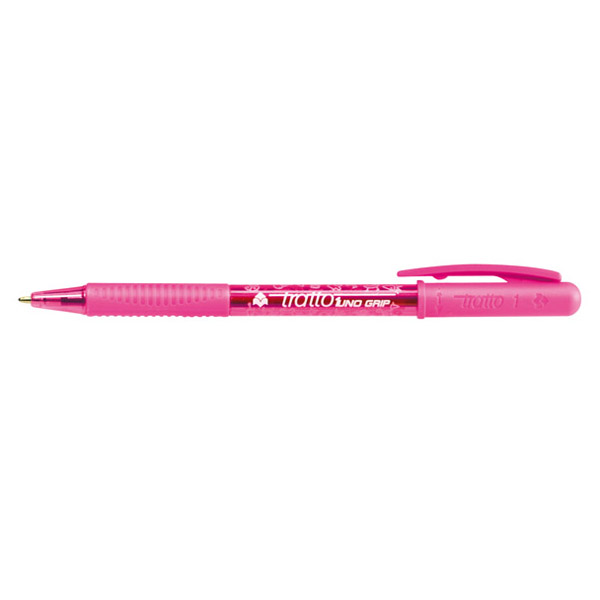 Автоматична химикалка Tratto 1 Grip обикновено мастило,1мм.връх розов