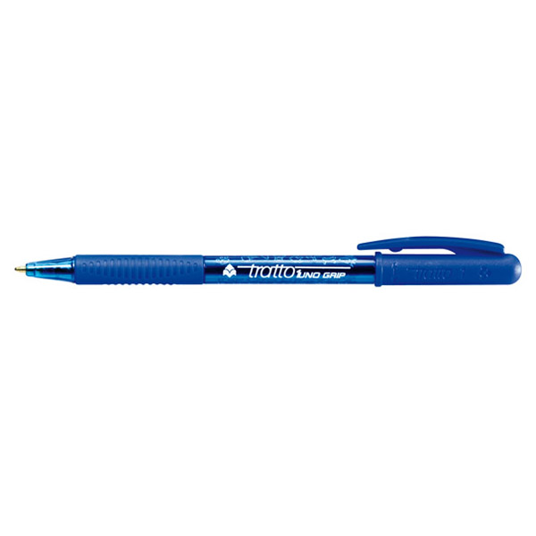 Автоматична химикалка Tratto 1 Grip обикновено мастило, 1мм.връх син