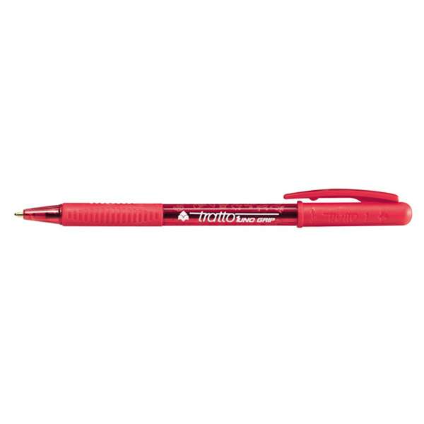 Автоматична химикалка Tratto 1 Grip обикновено мастило, 1мм.връх червен