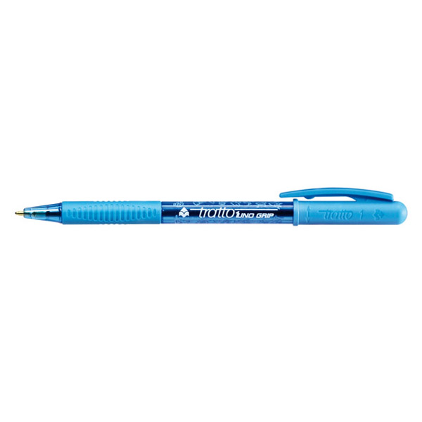 Автоматична химикалка Tratto 1 Grip обиновено мастило,1мм.връх светло син