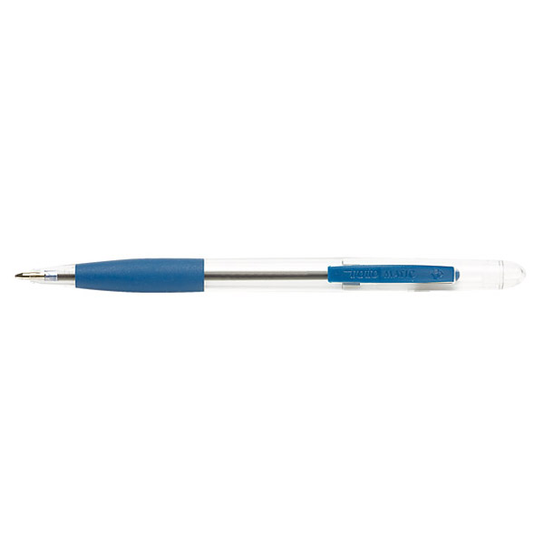 Автоматична химикалка Tratto Matic Grip обикновено мастило никелов връх 1мм., цвят син