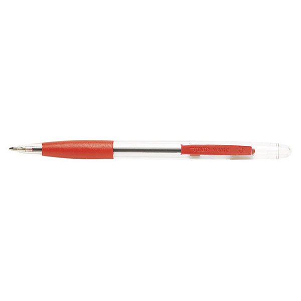 Автоматична химикалка Tratto Matic Grip обикновено мастило  никелов връх 1мм., цвят червен
