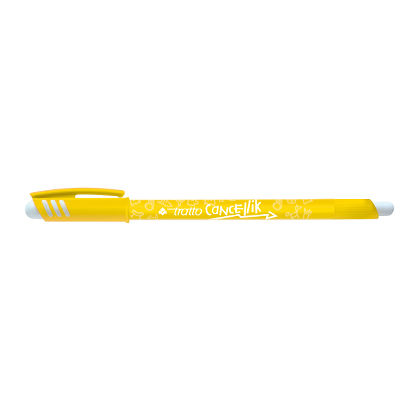 Химикалка с гума Tratto Cancellik  0,4мм., еднократна, изтриваемо мастило  жълт