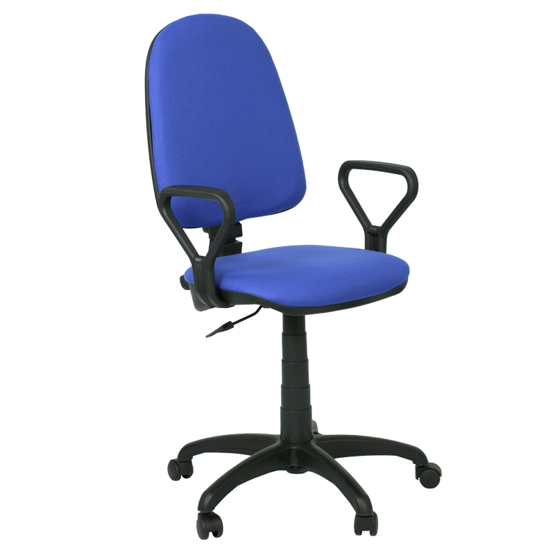 Офис стол Carmen Престиж с подлакътнци, 100-112см., до 120кг., дамаска в цвят син