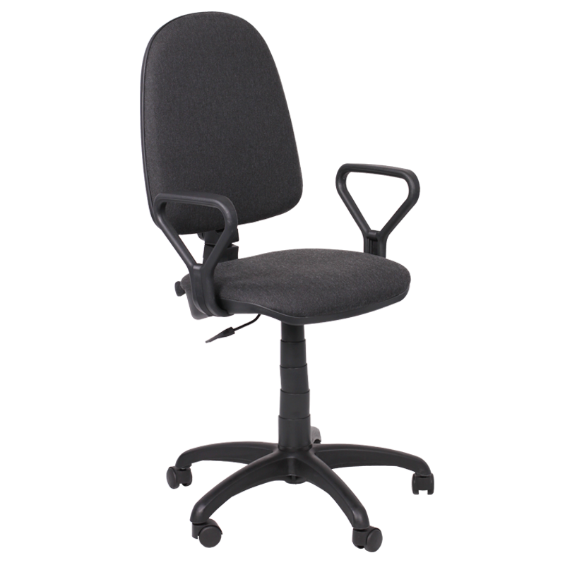 Офис стол Carmen Престиж с подлакътнци, 100-112см., до 120кг., дамаска в цвят сив