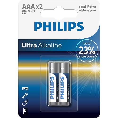 Philips Ultra Alkaline Battery  LR03E2B/10