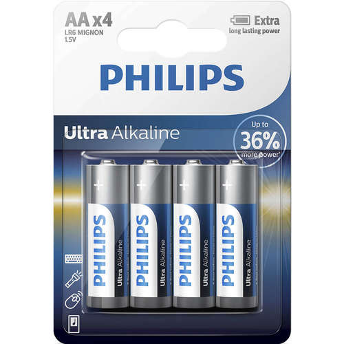 Philips Ultra Alkaline Battery  LR6E4B/10