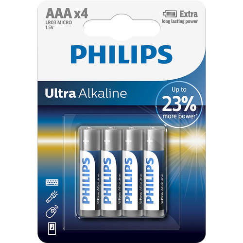 Philips Ultra Alkaline Battery  LR03E4B/10