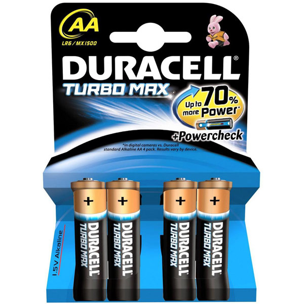 Батерия Duracell Turbo R06/AA Алкална, 1.5V, 4 бр.