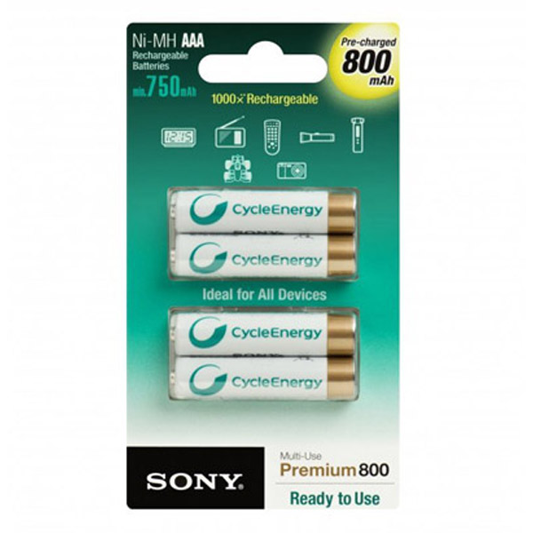 Батерия Sony Blue NHAAAB4K R06/AA Презареждаща 800 mAh, 1.5V, 4 бр.
