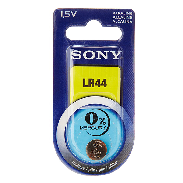 Батерия Sony LR44 Алкална, 1.5V, 1 бр.