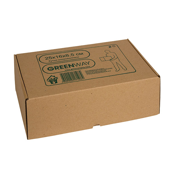 Кутия от микровелпапе 25x16x8.5 cm, Кафява
